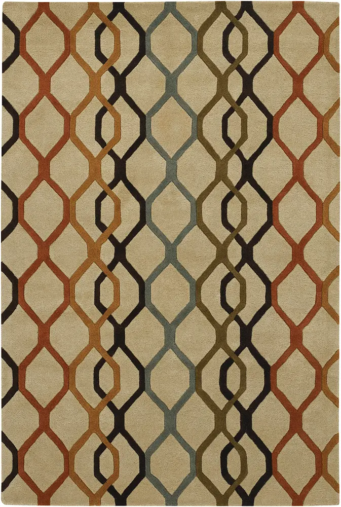 Modern Loom Rowe ROW-11125 Beige Wool Rug