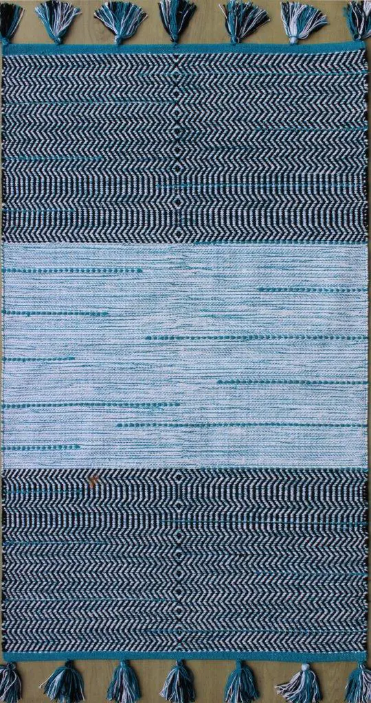Modern Loom Tanya TAN-45928 Lt. Blue Flatweave Cotton Rug