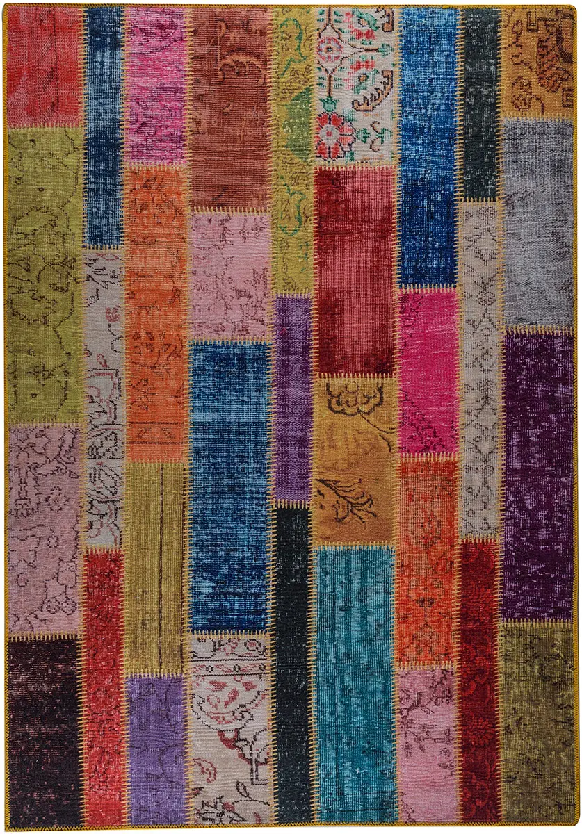 Modern Loom Multi-Colored Flatweave Abstract Rug