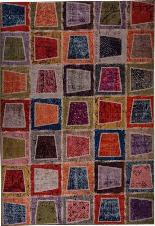 Modern Loom Red Flatweave Abstract Rug 2