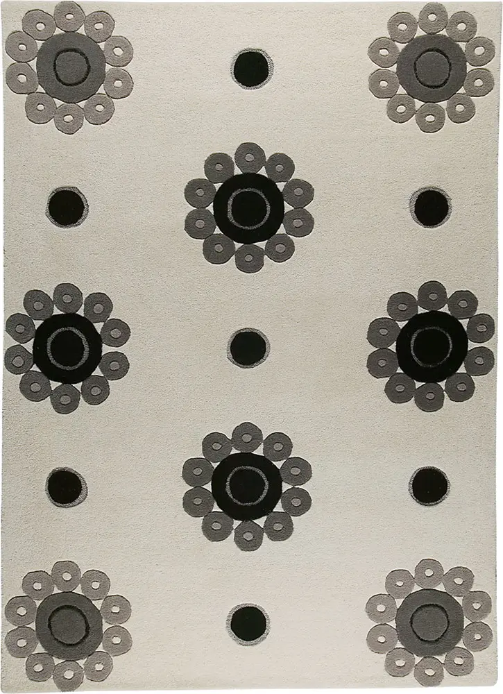 Modern Loom Gray Floral Rug