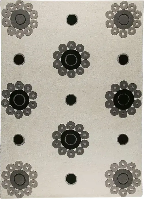 Modern Loom Gray Floral Rug