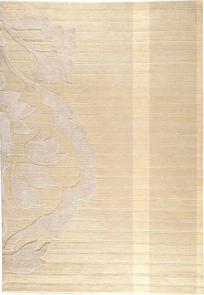 Modern Loom Beige Wool Hilo Rug
