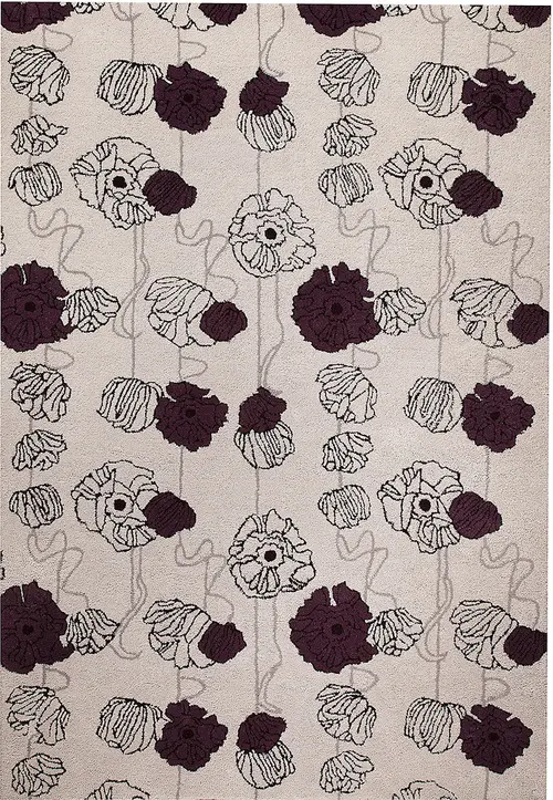Modern Loom Orange Deco Grey Mauve Rug