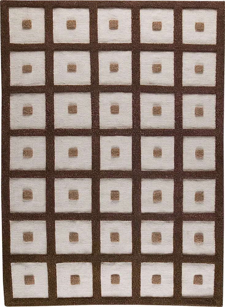 Modern Loom Brown Hilo Bordered Rug