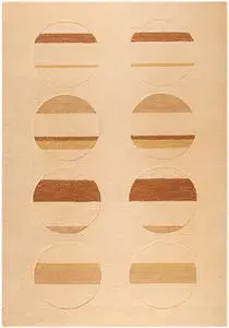 Modern Loom Orange Globe White Brown Rug