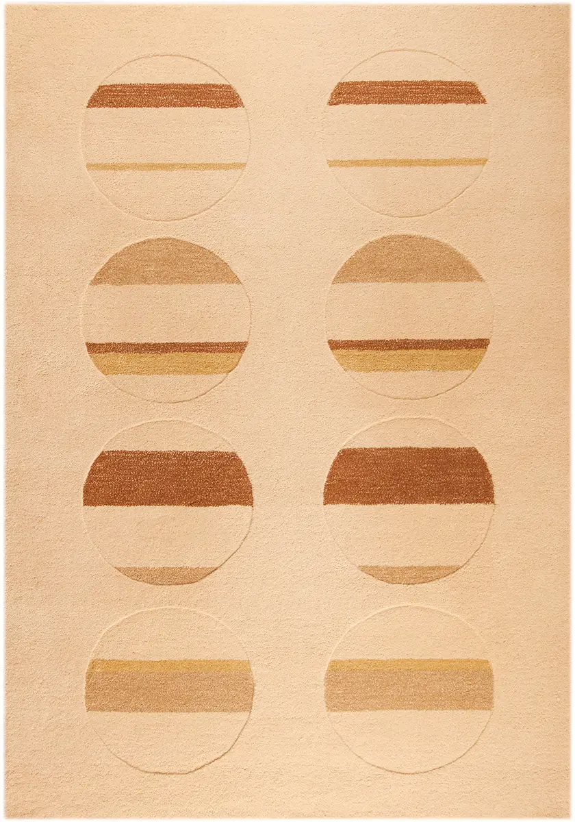 Modern Loom Orange Globe White Brown Rug