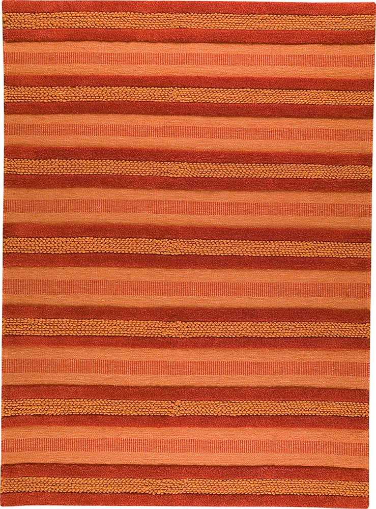 Modern Loom Orange Striped Rug
