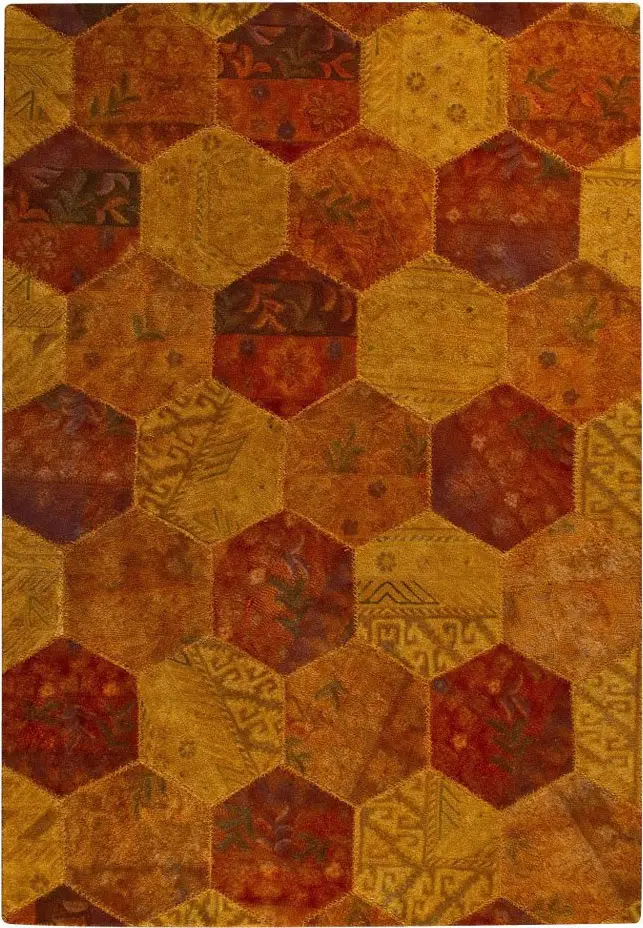 Modern Loom Vintage Honey Comb Orange Rug