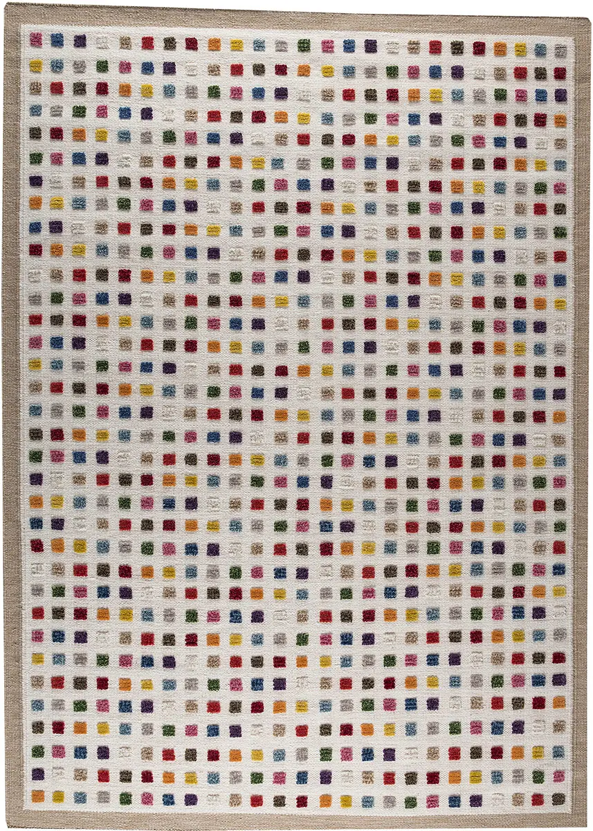 Modern Loom Multi-Colored Patterned Hilo Rug
