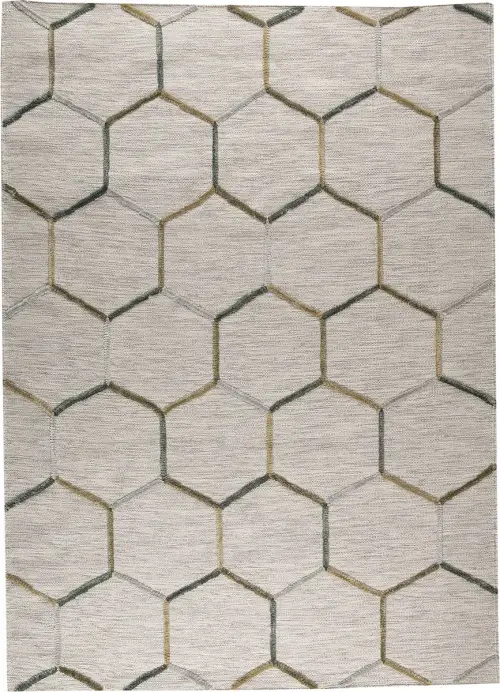 Modern Loom White Patterned Hilo Rug 2
