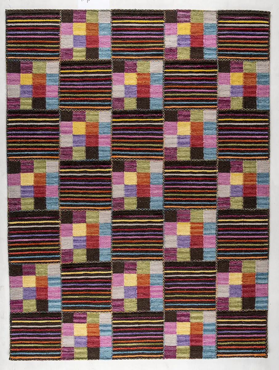 Modern Loom Multi-Colored Abstract Patterned Rug