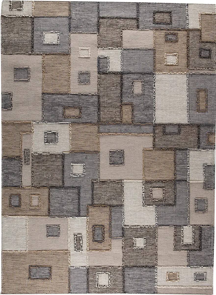 Modern Loom Brown Abstract Hilo Rug