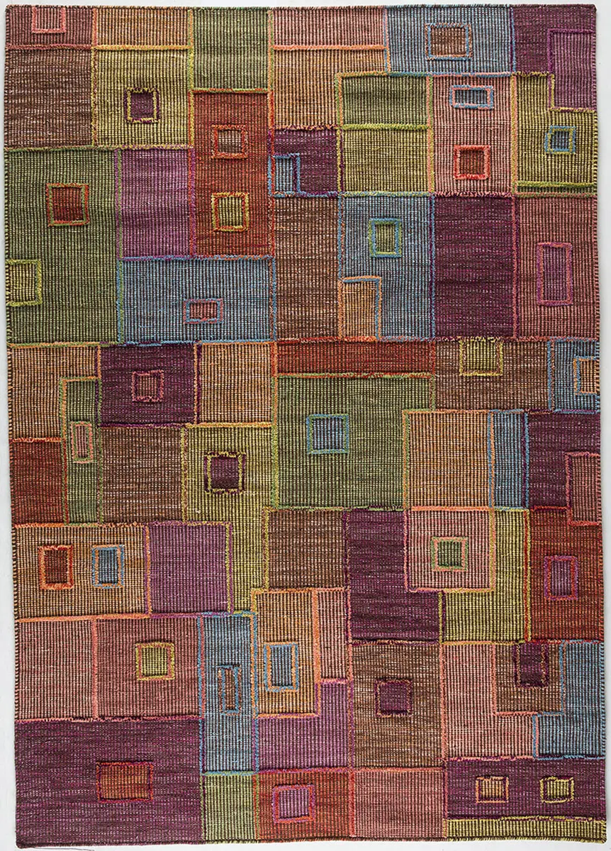 Modern Loom Brown Abstract Hilo Rug 2