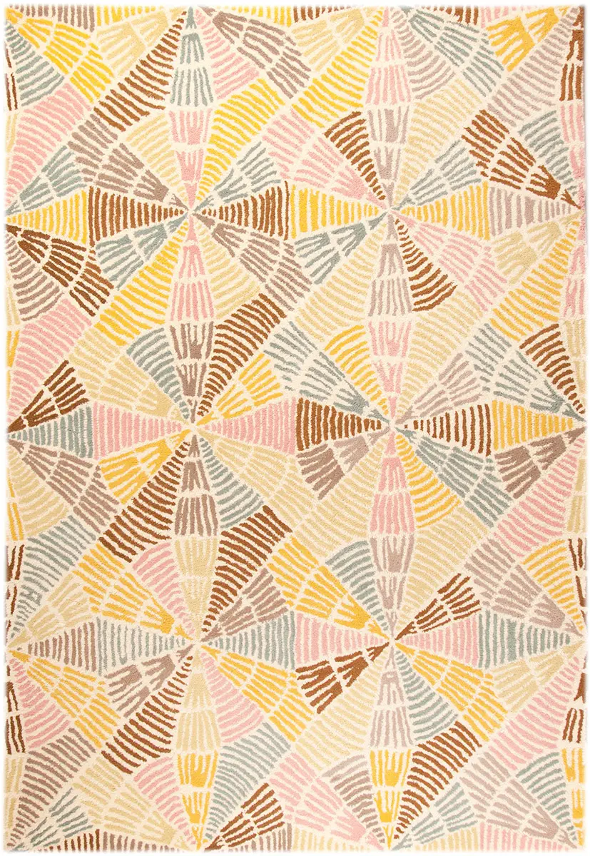 Modern Loom Orange Labyrinth Multi Rug