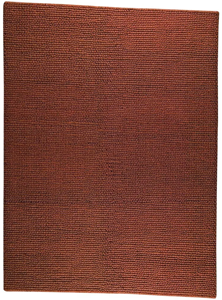 Modern Loom Red Solid Color Wool Rug 2