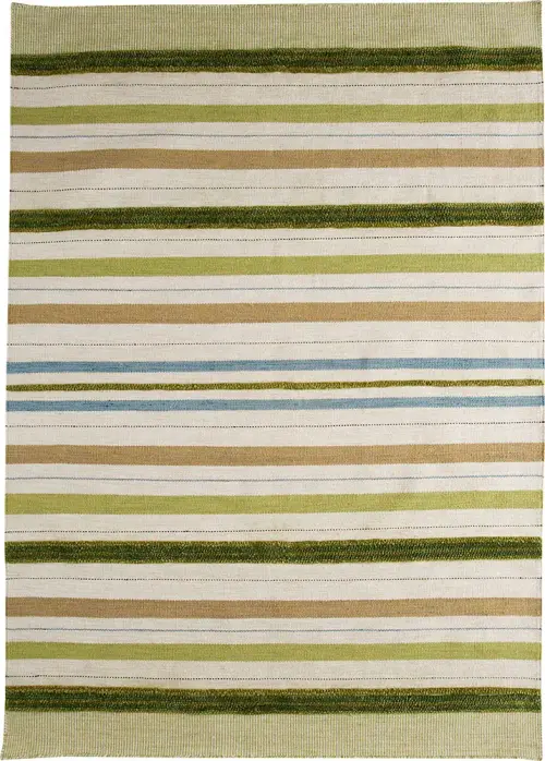 Modern Loom Green Striped Rug