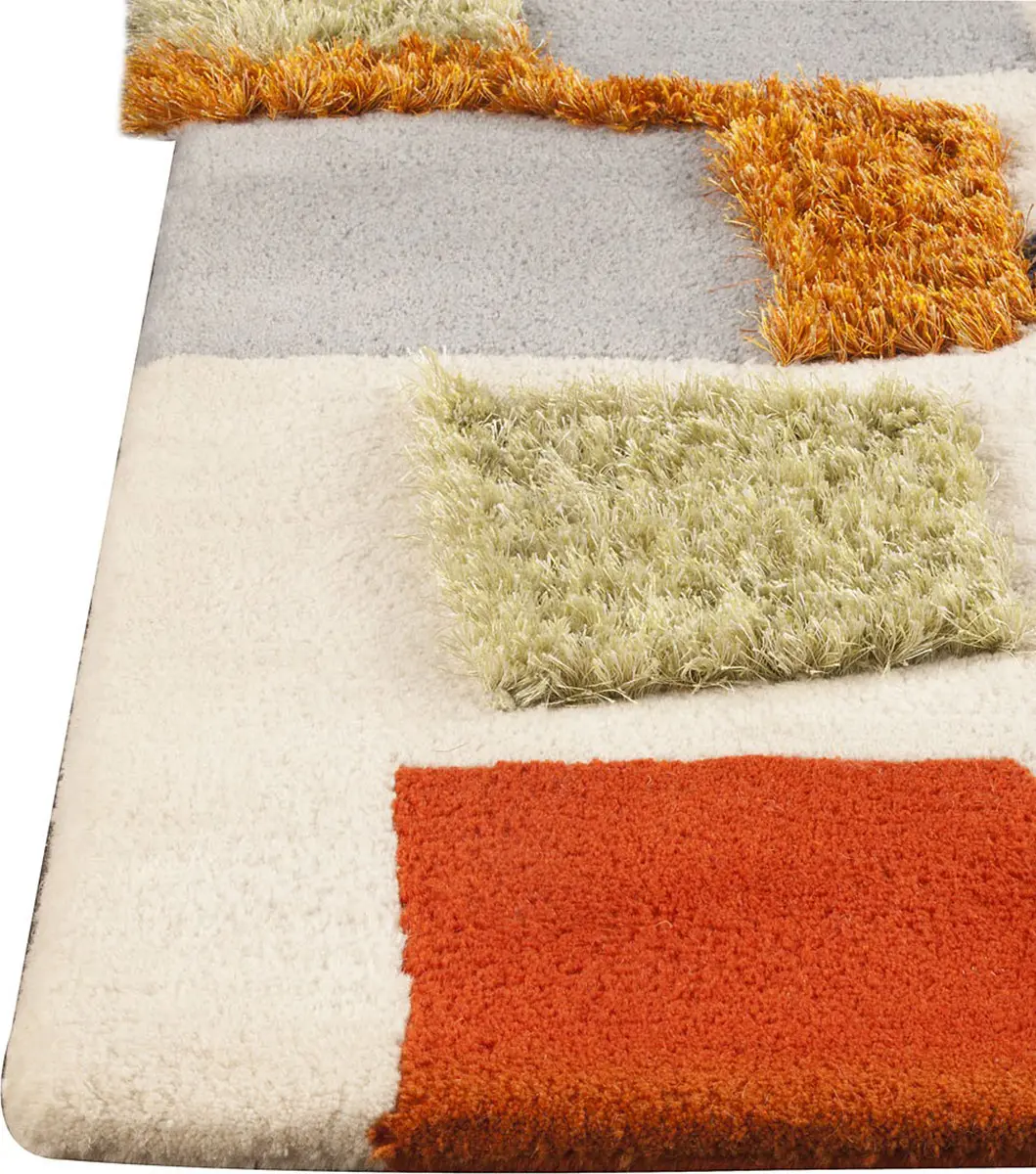 Modern Loom Orange Patch Multi Rug