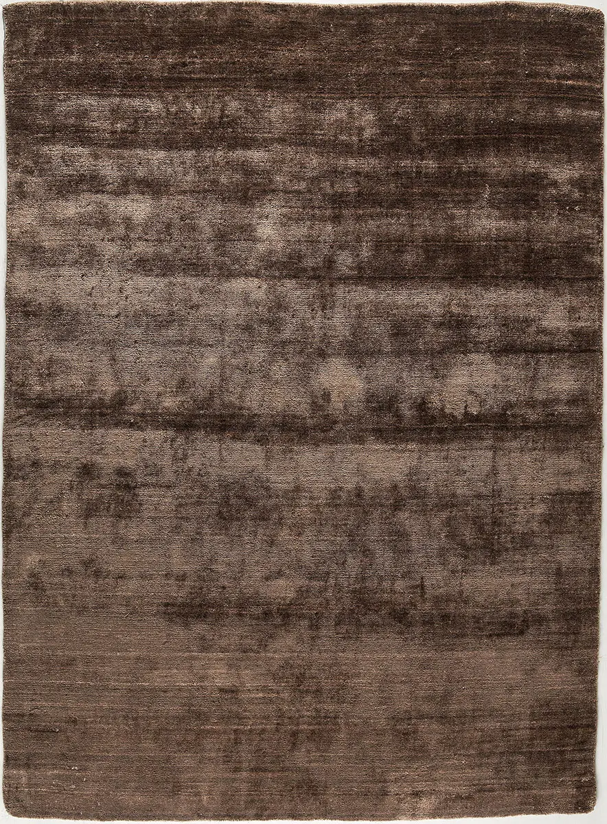 Modern Loom Brown Flatweave Silk Rug