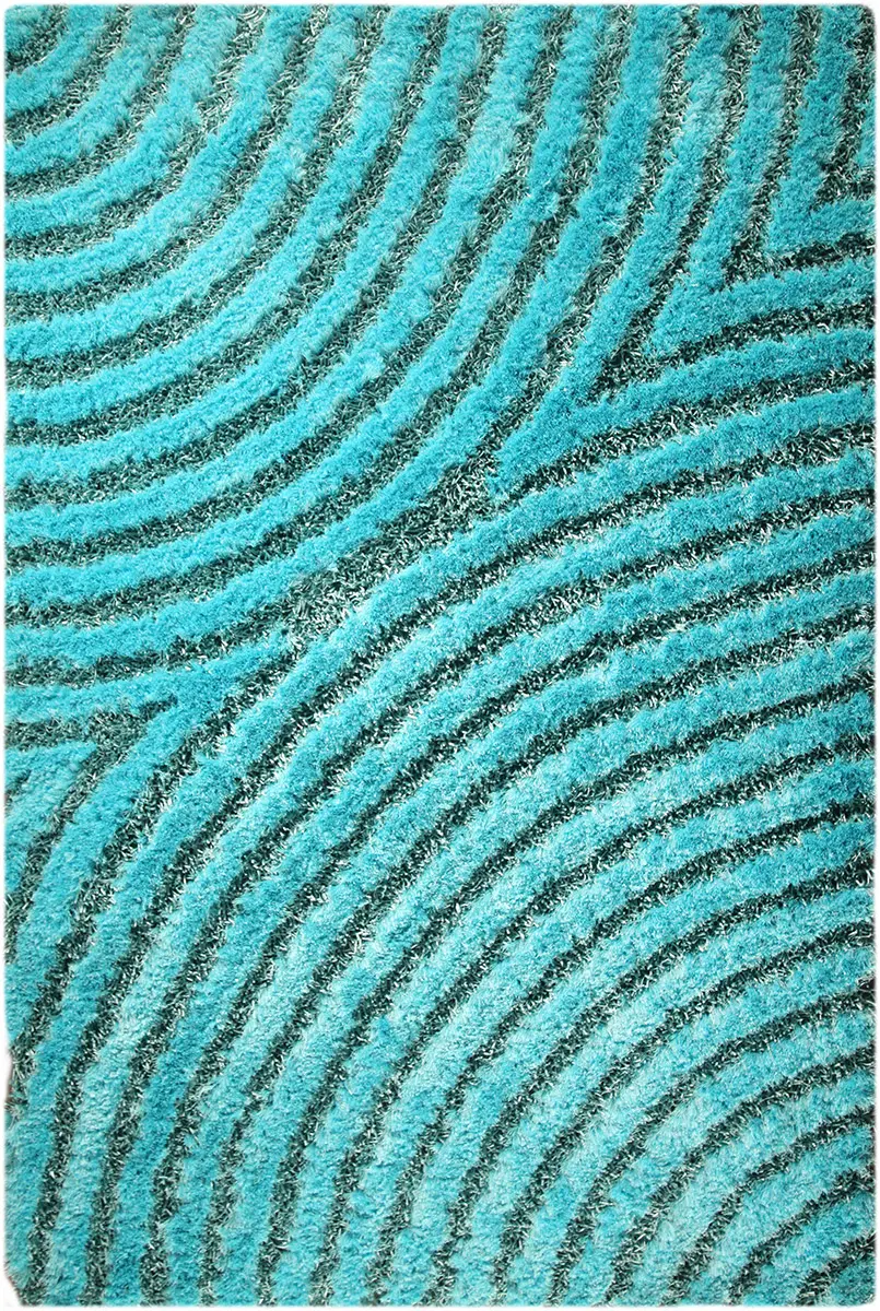 Modern Loom Orange Tweed Aqua Rug
