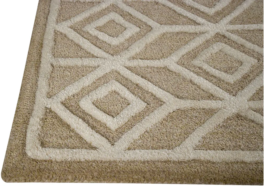 Modern Loom Beige Wool Hilo Rug 2