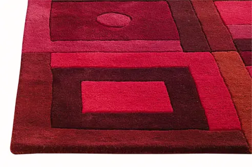 Modern Loom Red Hilo Abstract Rug 2