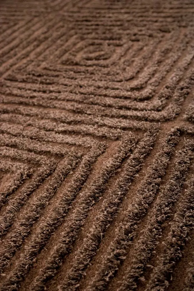 Modern Loom Brown Hilo Solid Color Rug 2