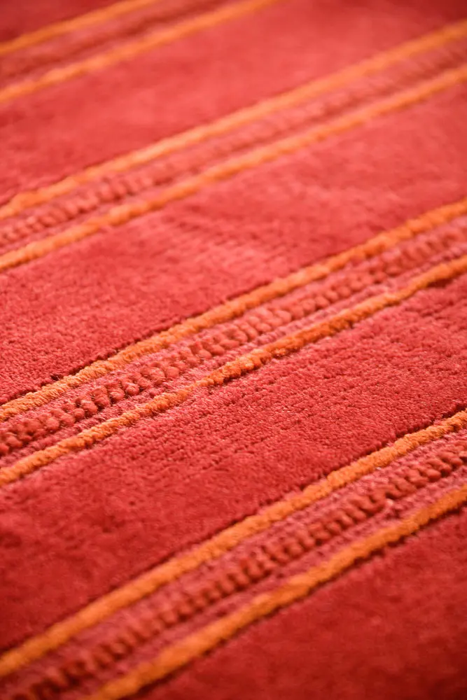 Modern Loom Red Hilo Wool Rug 2