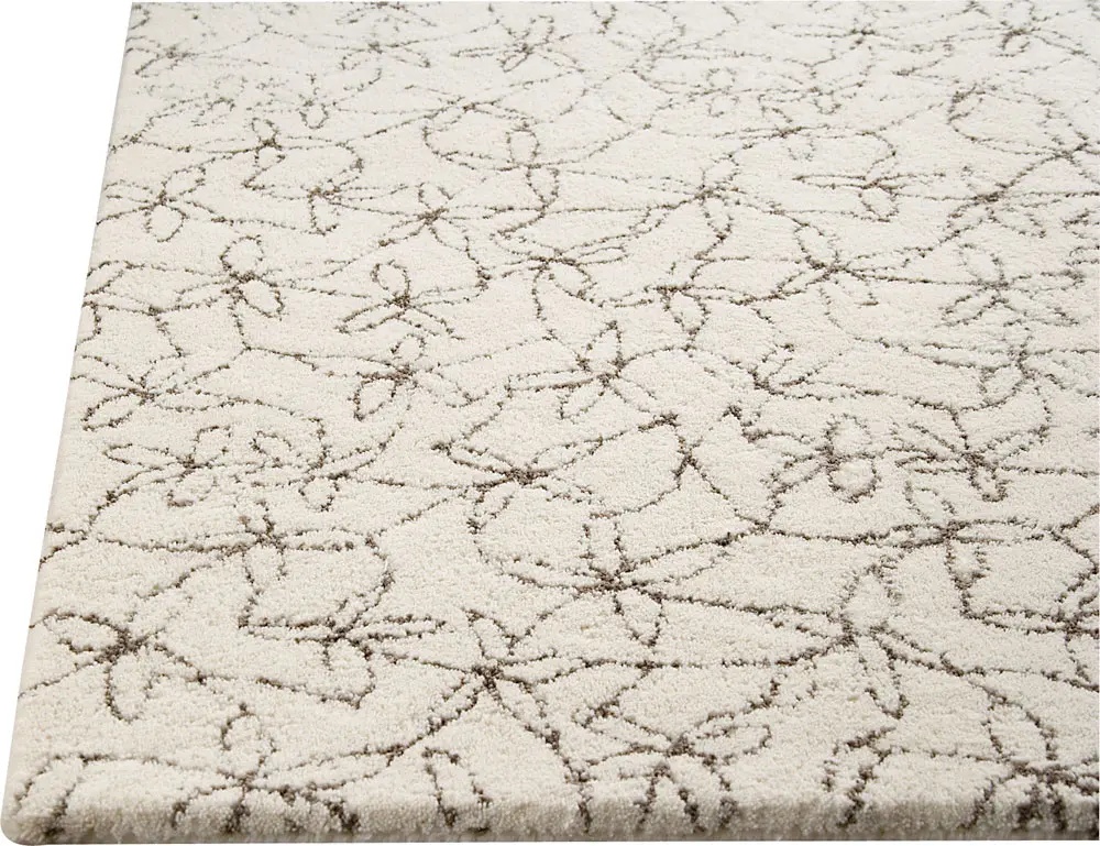 Modern Loom White Floral Hilo Clearance Rug
