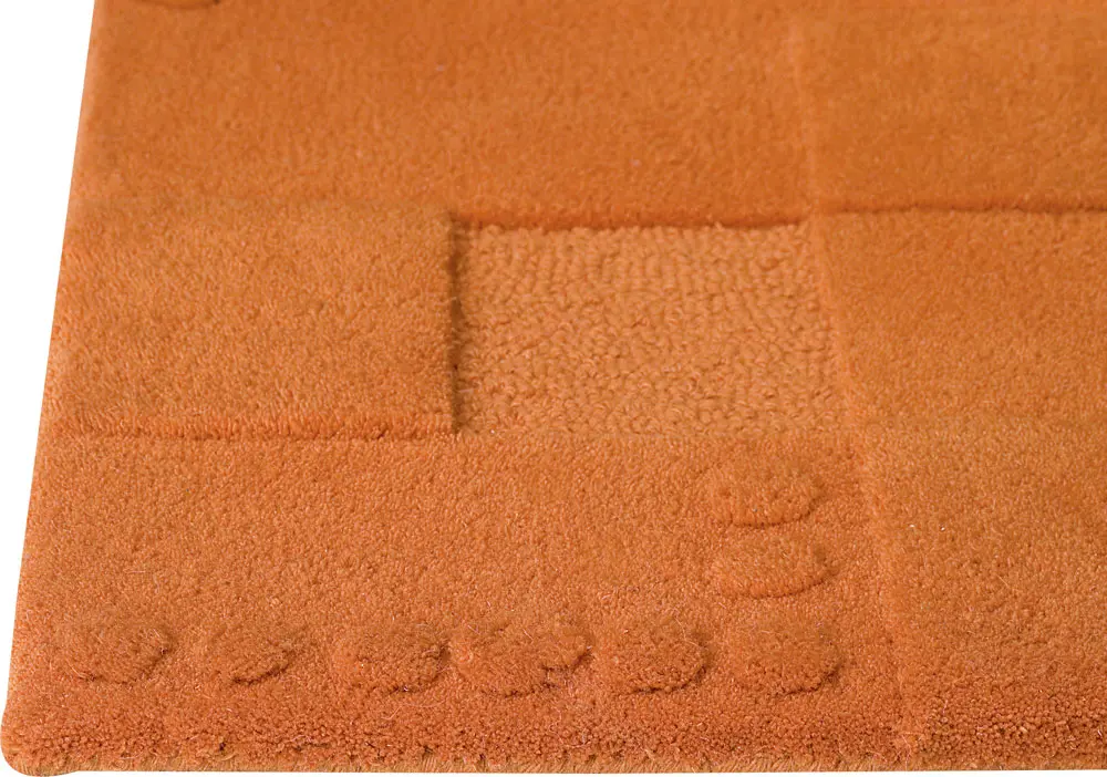 Modern Loom Orange Hilo Solid Color Rug 2