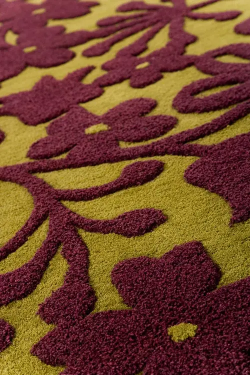 Modern Loom Red Hilo Floral Rug 2