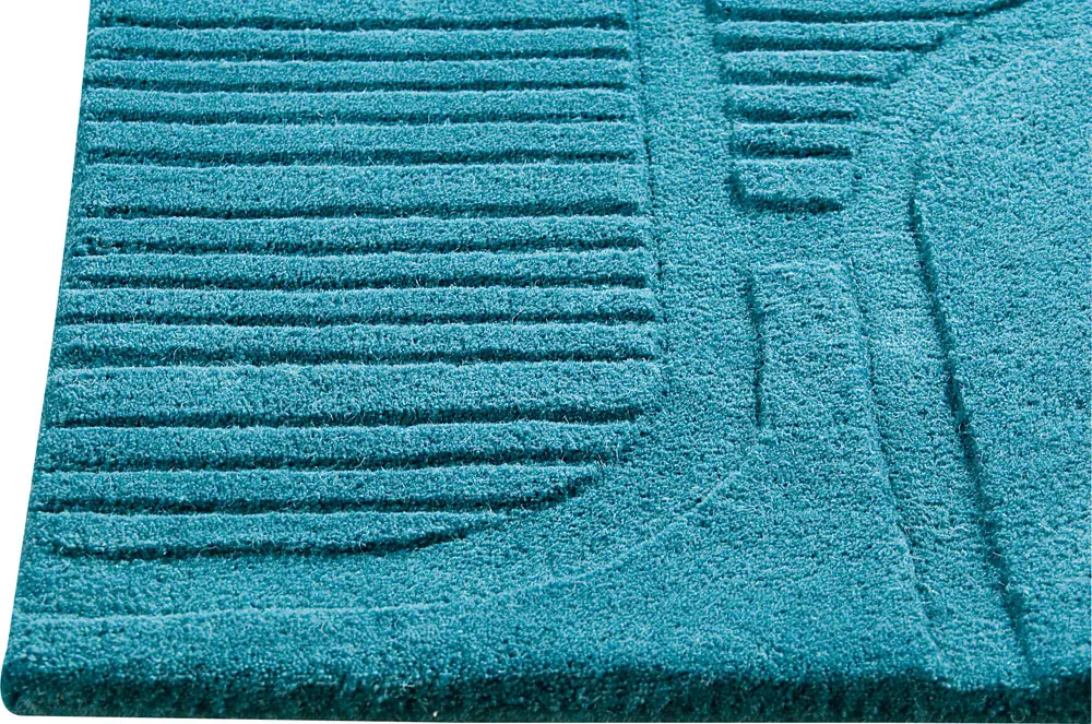 Modern Loom Blue Hilo Solid Color Rug 2