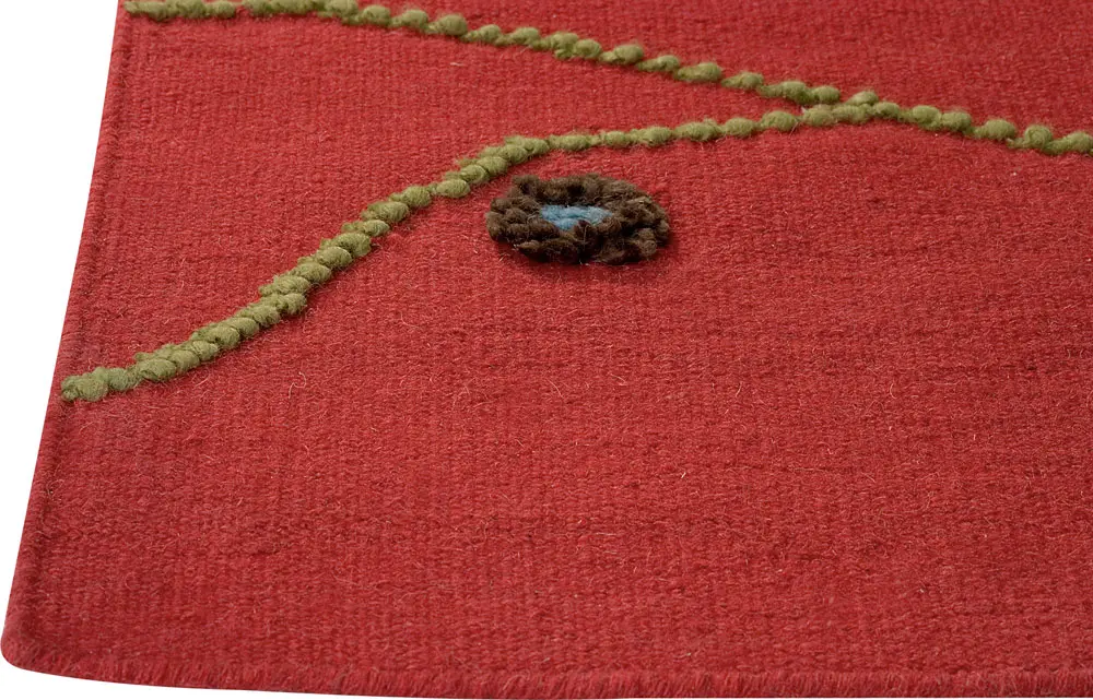 Modern Loom Red Hilo Flatweave Rug 3