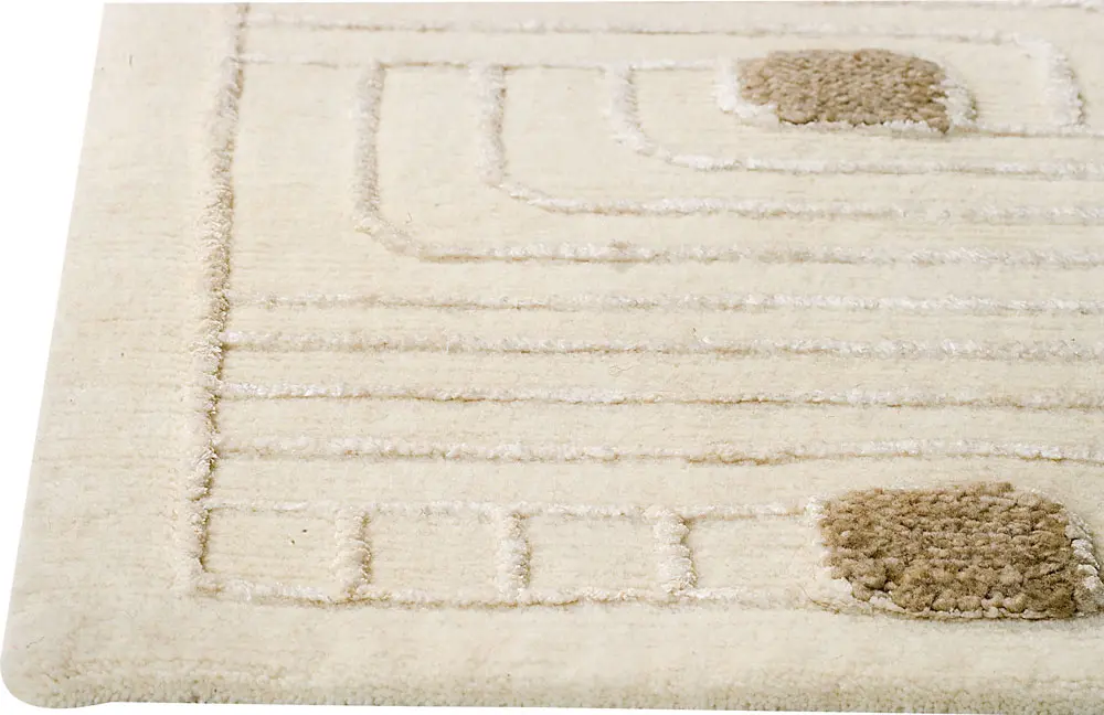 Modern Loom Beige Wool Hilo Rug 3