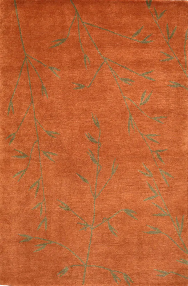 Meadow Tangerine Tibetan Hand Knotted Rug