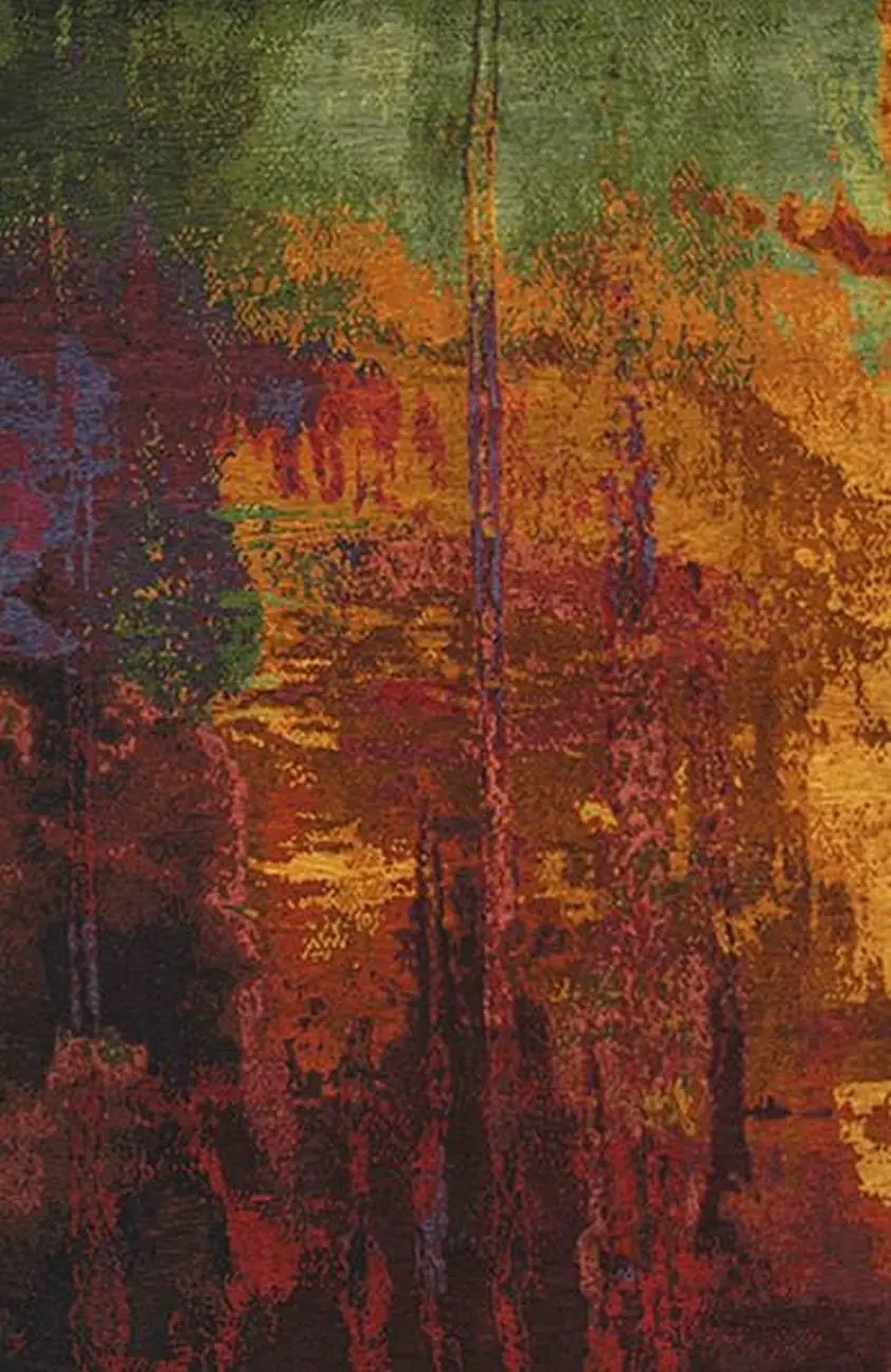 Tibet Rug Company Abstract 1 Multi-Colored Hand Knotted Tibetan Wool Rug