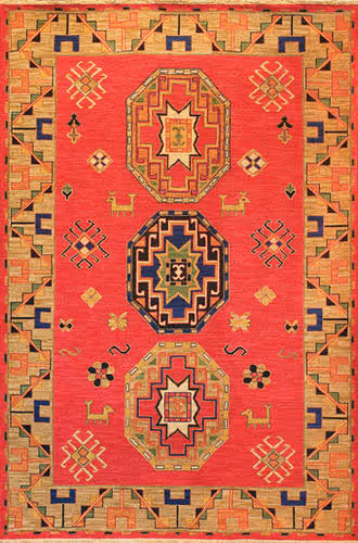 Tibet Rug Company Kazak 4 Red Hand Knotted Tibetan Wool Rug Product Image