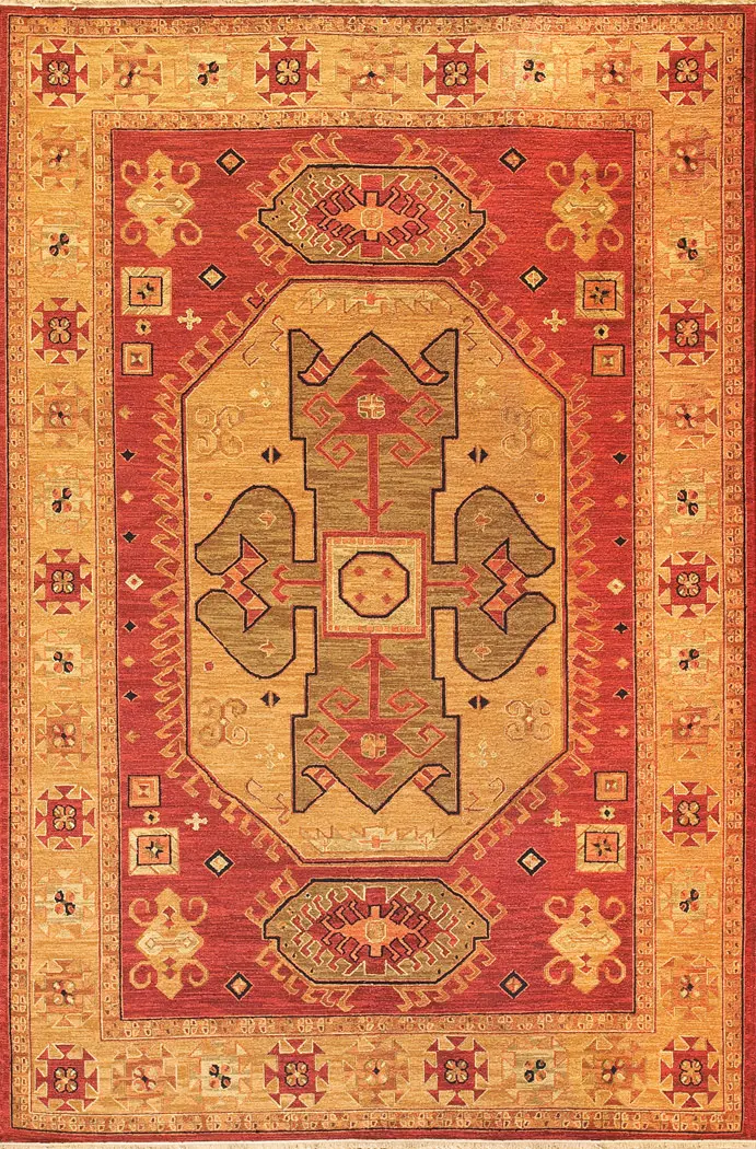 Tibet Rug Company Kazak 8 Red Hand Knotted Tibetan Wool Rug