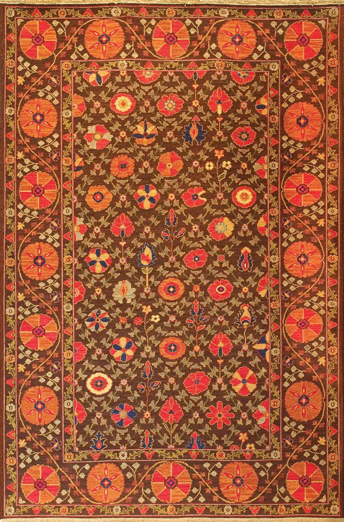 Tibet Rug Company Suzani 4 Red Hand Knotted Tibetan Wool Rug