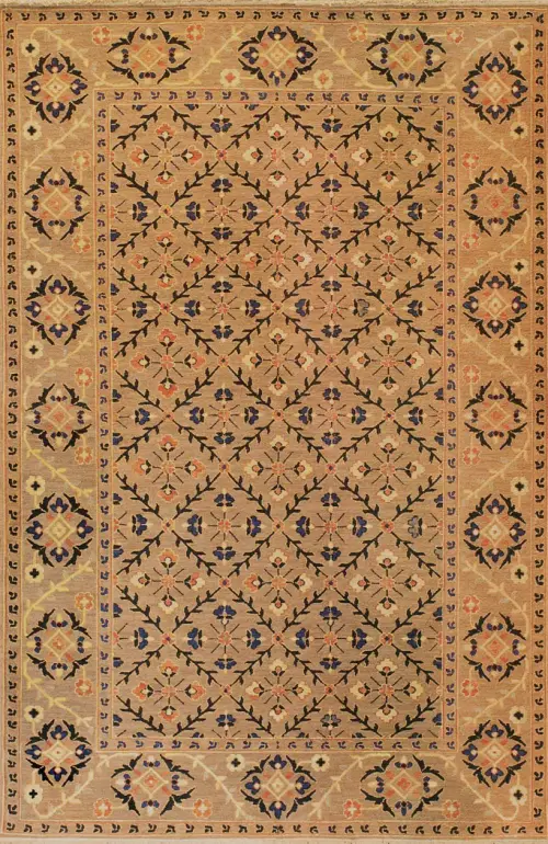 Tibet Rug Company Suzani 5 Brown Hand Knotted Tibetan Wool Rug