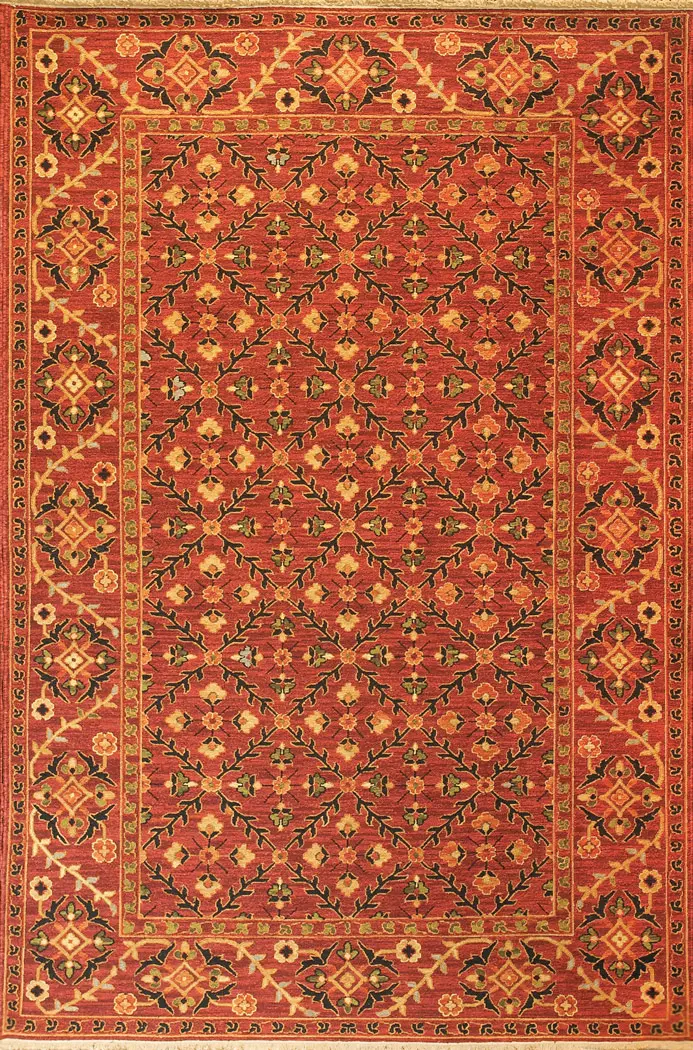 Tibet Rug Company Suzani 6 Red Hand Knotted Tibetan Wool Rug
