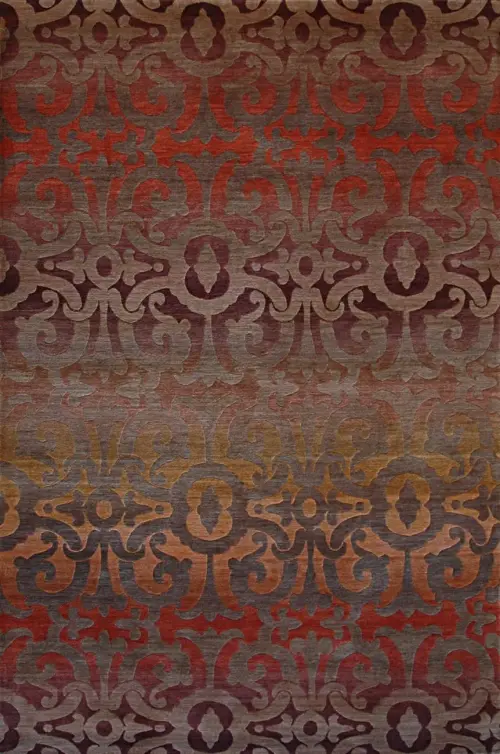 Tibet Rug Company Wrought Iron 2 Red Hand Knotted Tibetan Wool Rug