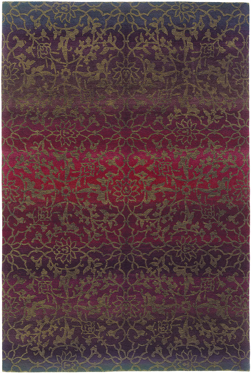 Tibet Rug Company Divinered Red Hand Knotted Tibetan Wool Rug