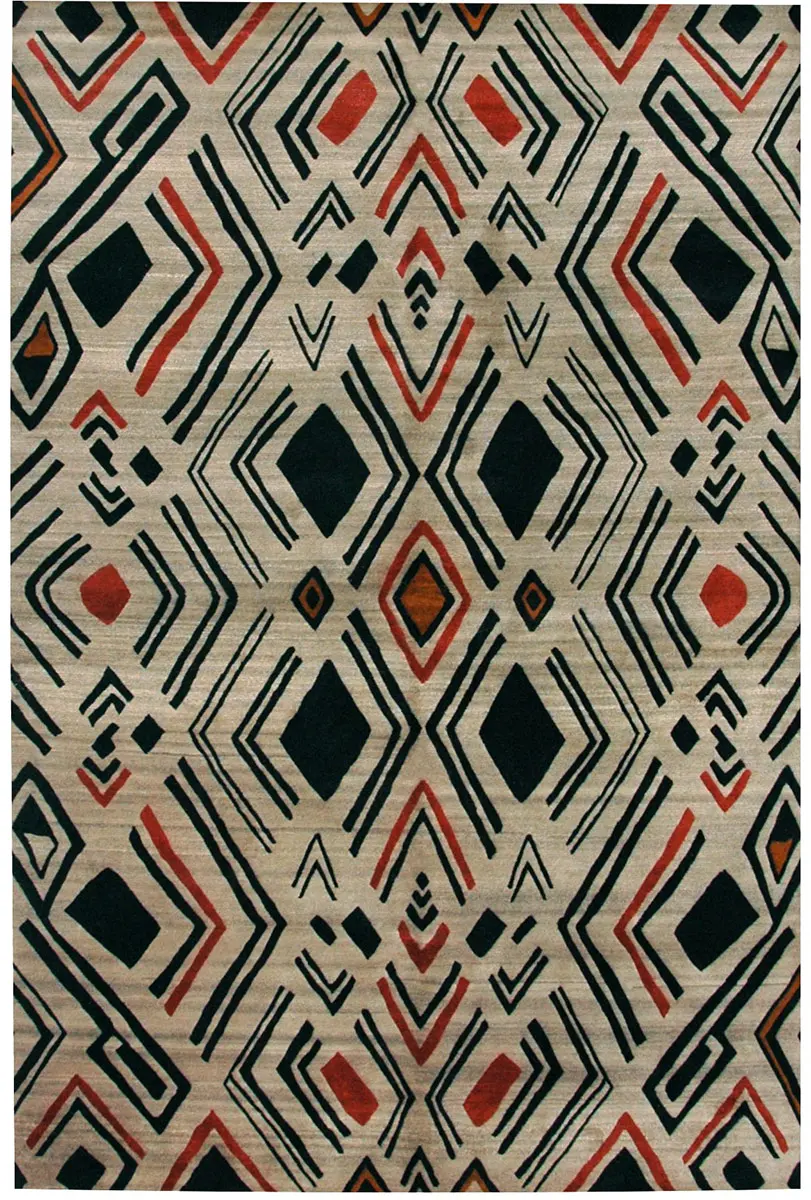 Tibet Rug Company Indigenous Multi-Colored Hand Knotted Tibetan Wool Rug