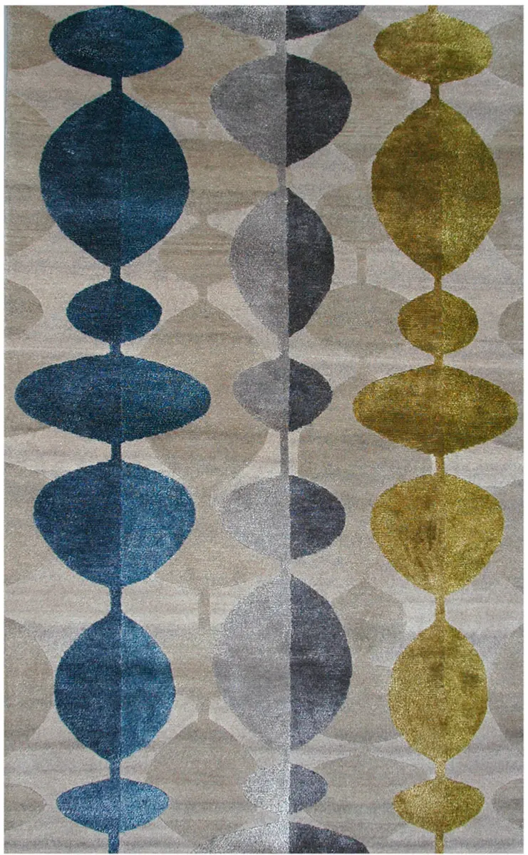 Tibet Rug Company Love Beads Multi-Colored Hand Knotted Tibetan Wool Rug