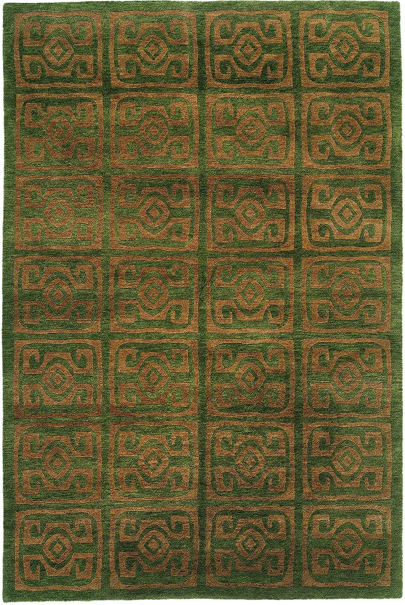 Tibet Rug Company Maya Green Hand Knotted Tibetan Wool Rug