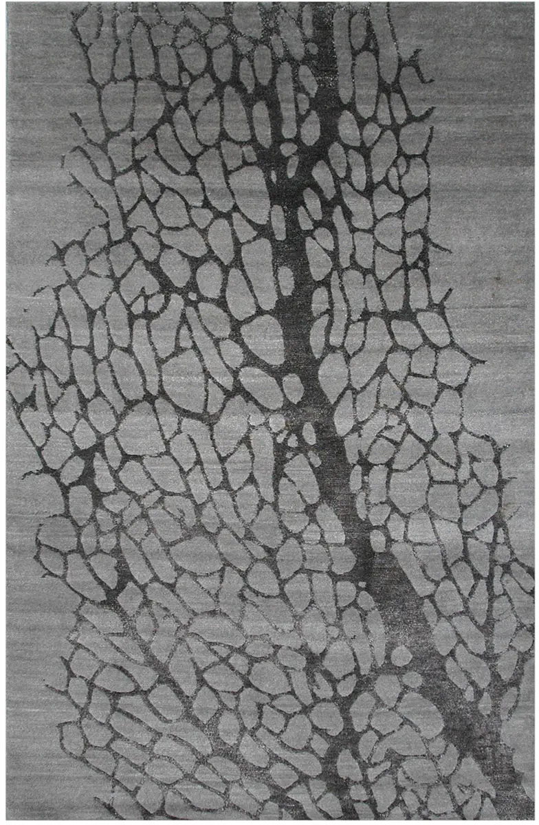 Tibet Rug Company Sea Fan Gray Hand Knotted Tibetan Wool Rug