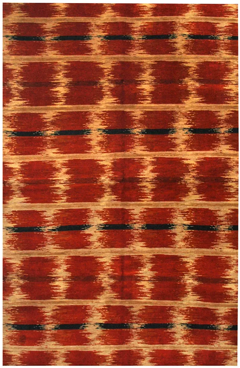 Tibet Rug Company Seismic Red Hand Knotted Tibetan Wool Rug