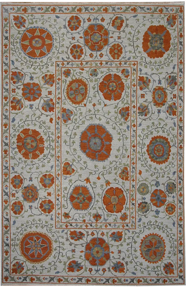 Tibet Rug Company Suzani 9 Red Hand Knotted Tibetan Wool Rug