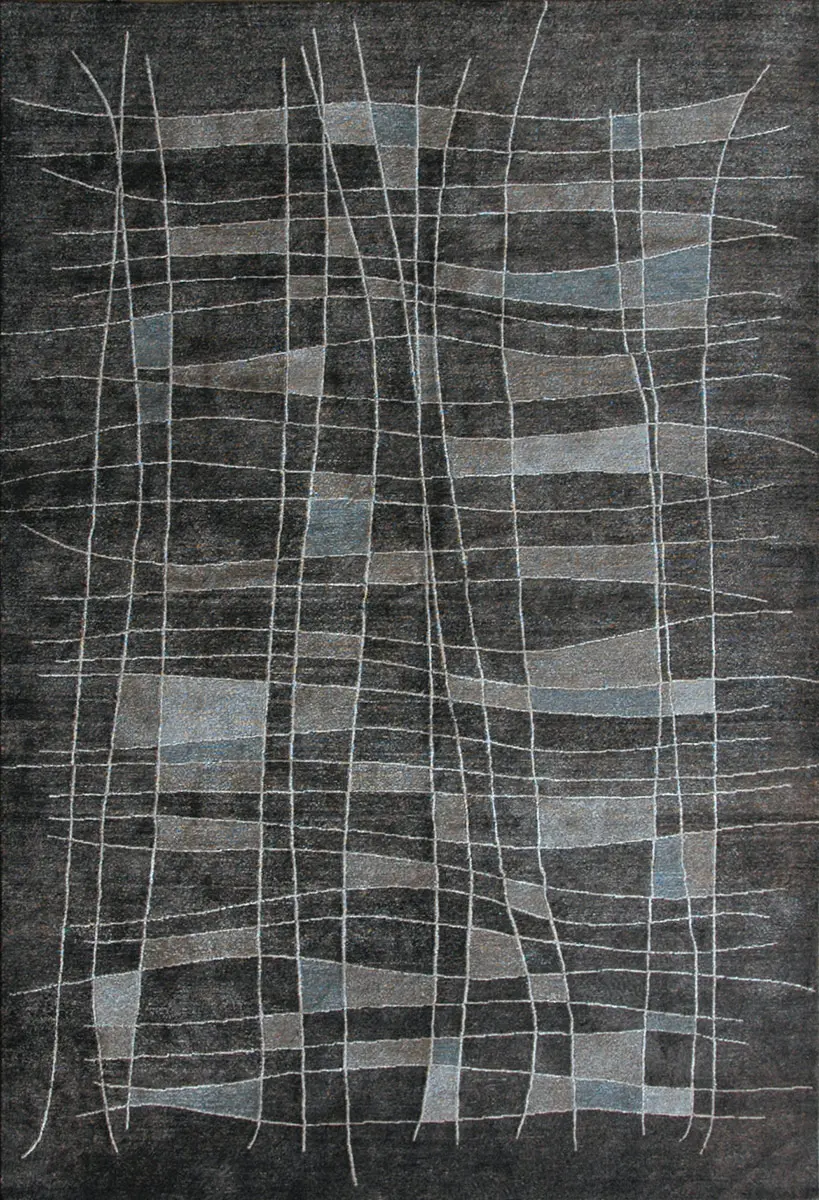 Tibet Rug Company Warp And Weft  Gray Hand Knotted Tibetan Wool Rug
